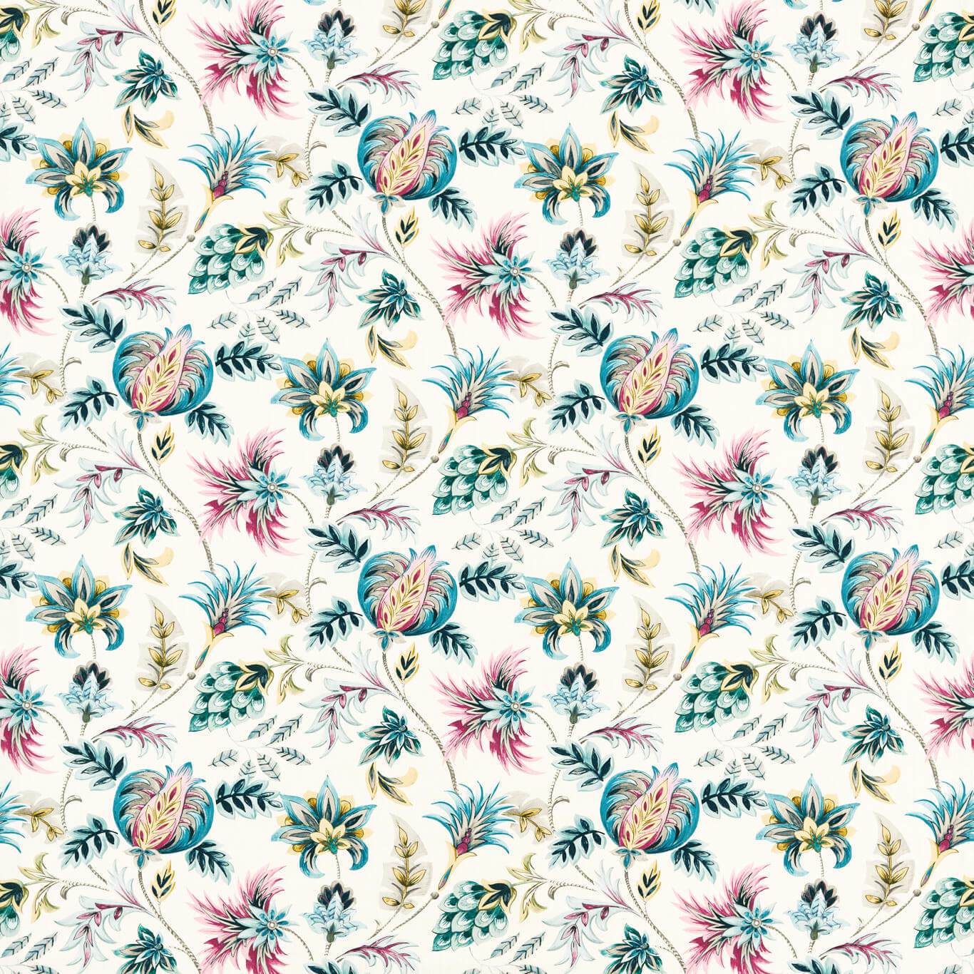 Clarke & Clarke Sizergh Teal/Berry