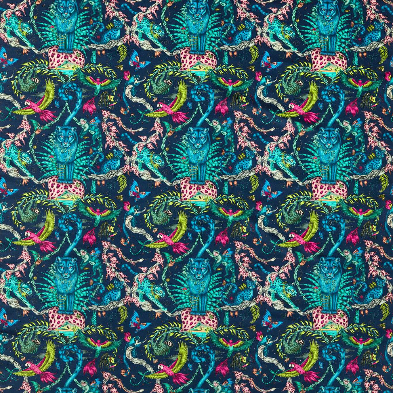 Clarke & Clarke Bosque Dreams Velvet Navy