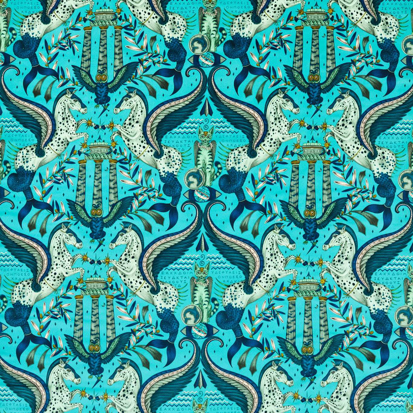 Clarke & Clarke Odyssey Mythos Velvet Peacock