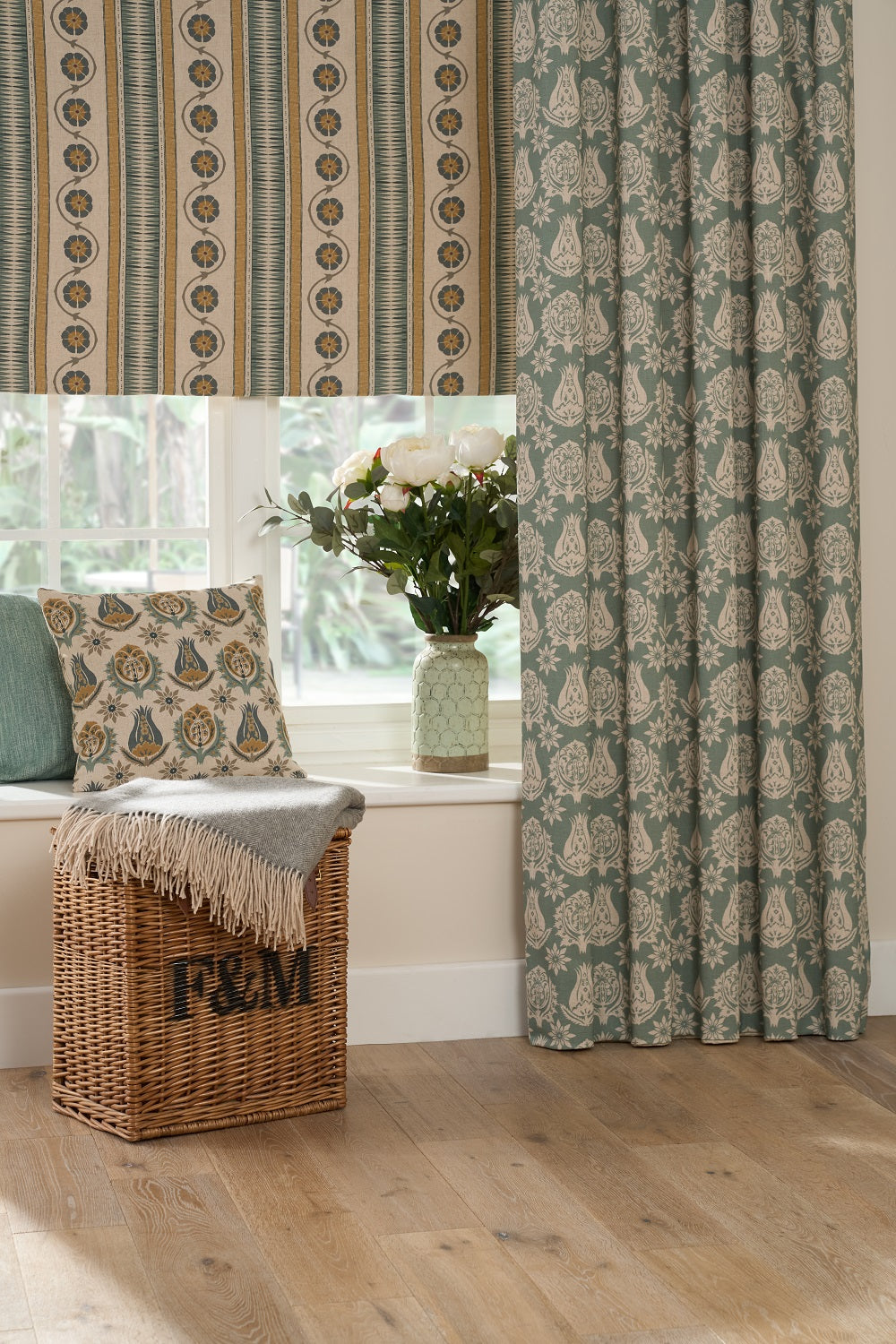 Chess Designs Indira Stripe Mineral/ Ochre