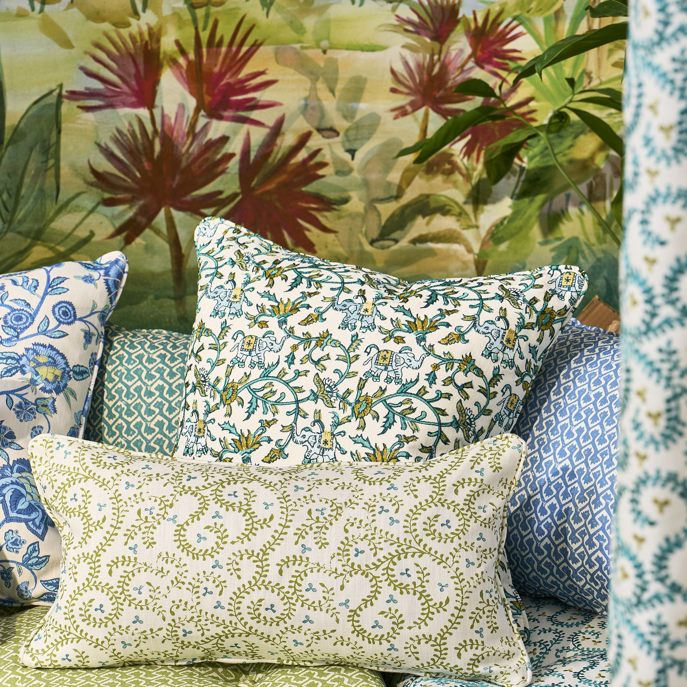 Clarke & Clarke Hathi Embroidery Teal