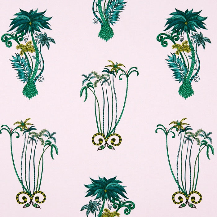 Clarke and Clarke Emma J Shipley Jungle Palms Pink