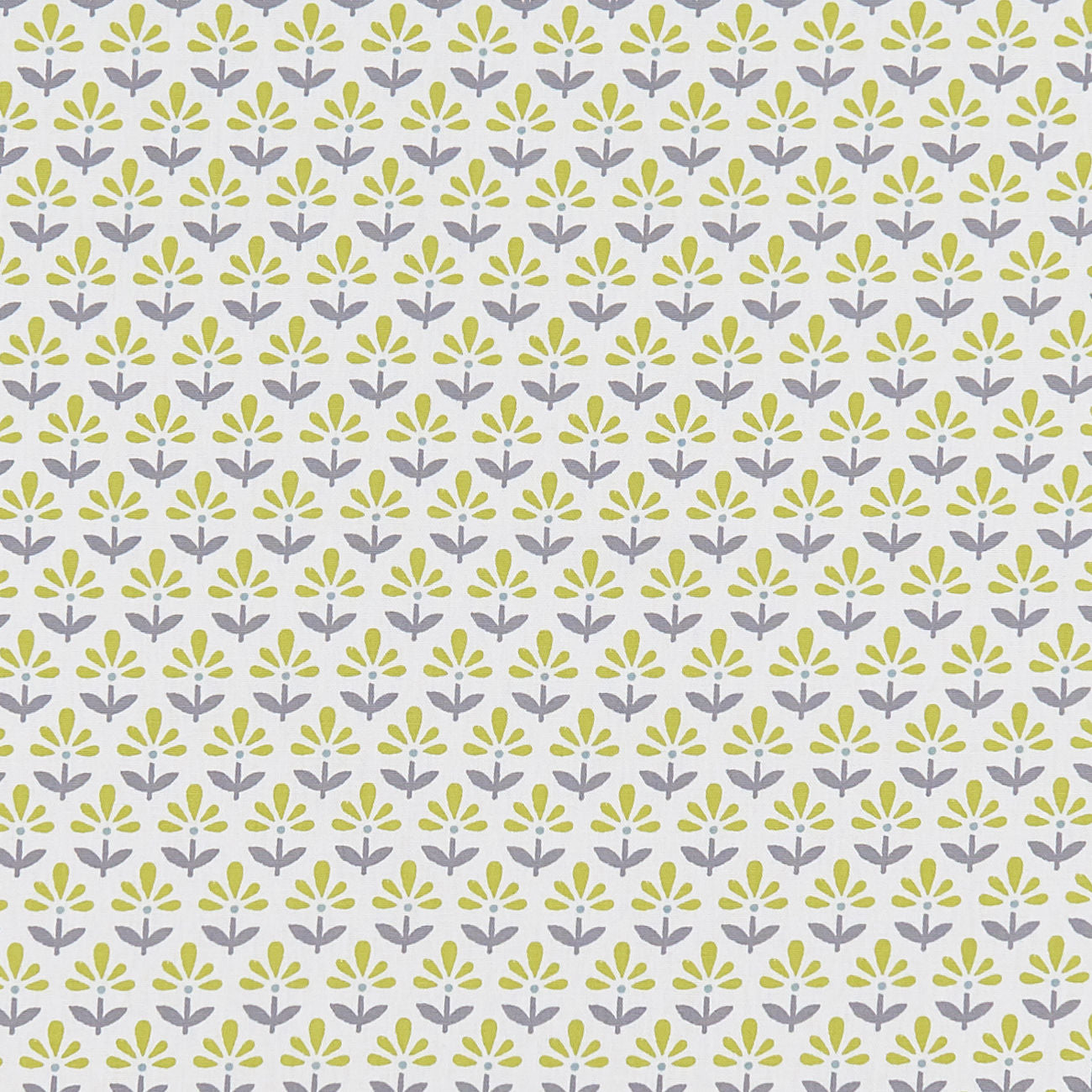 Clarke & Clarke Fleur Chartreuse/Charcoal