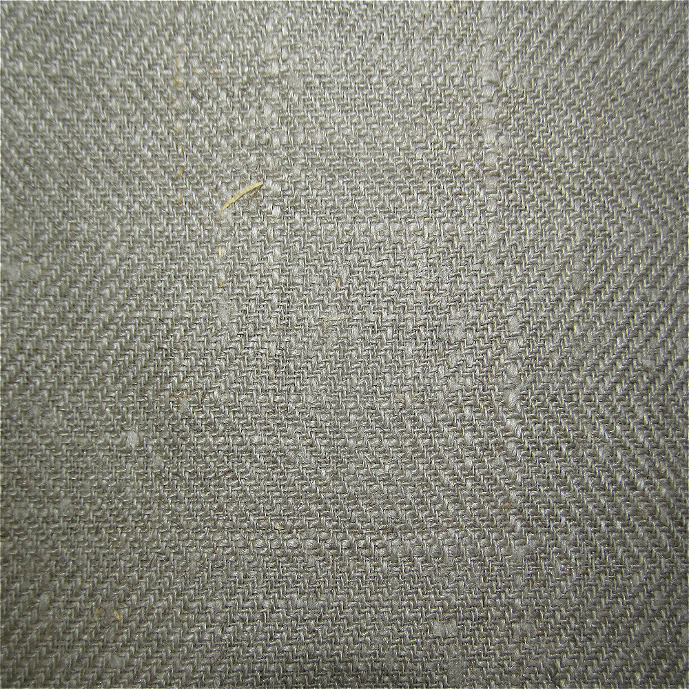 Linen Herringbone Twill Curtain Upholstery Fabric Dark Naturelle