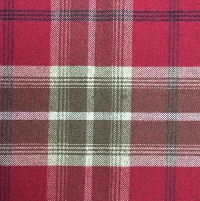 Balmoral Curtain Fabric Red