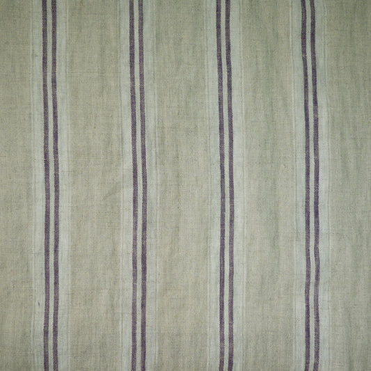 Striped Washed Linen Aubergine