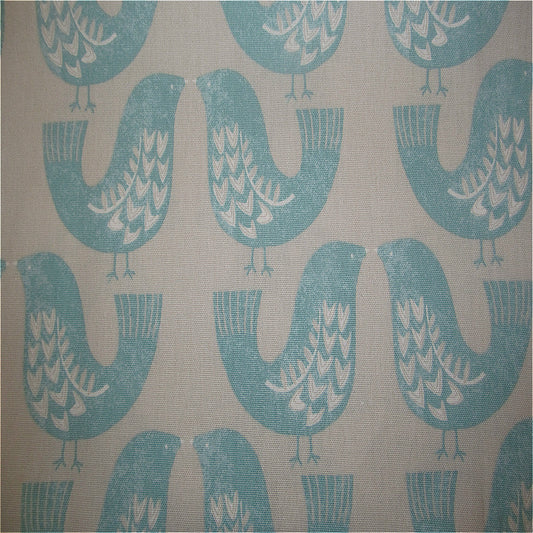 iLiv Scandinavian Birds Curtain Fabric Aqua
