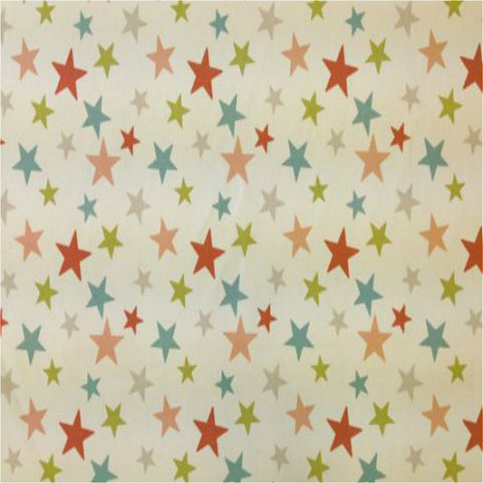 Funky Stars Curtain Fabric Coral