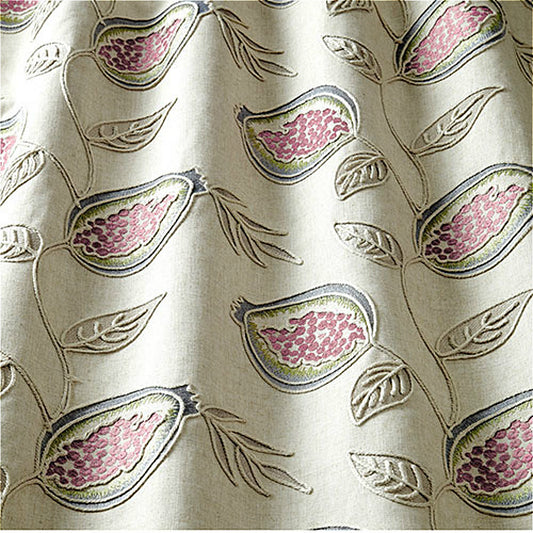 Iliv Fiori Embroidered Linen Delft Curtain Fabric