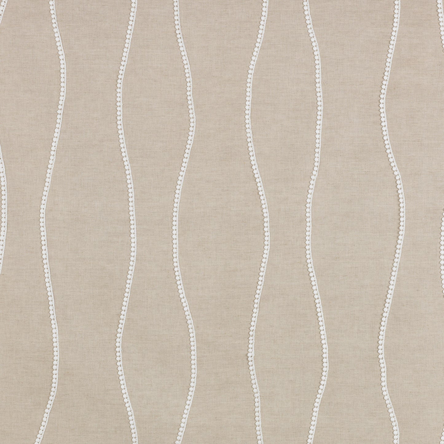 Casadeco Tissu Lacet PomPom Bleach