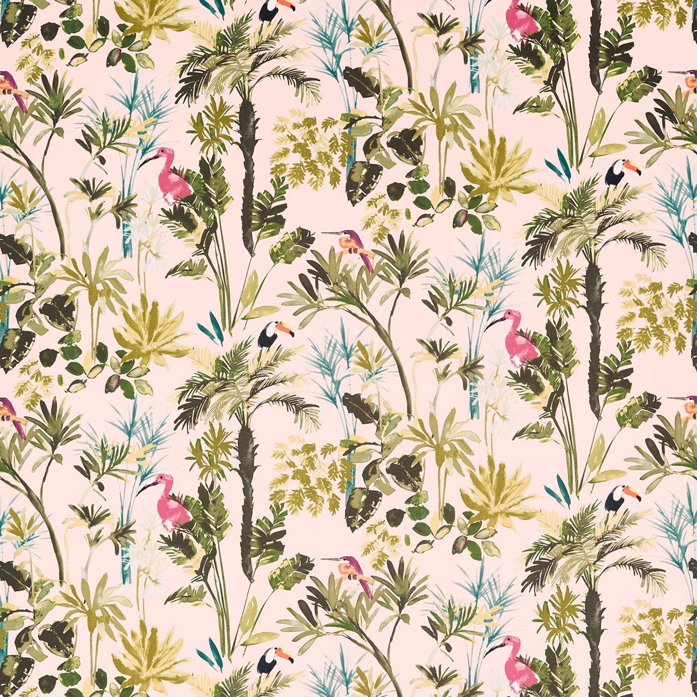 Clarke & Clarke Palm Blush Velvet