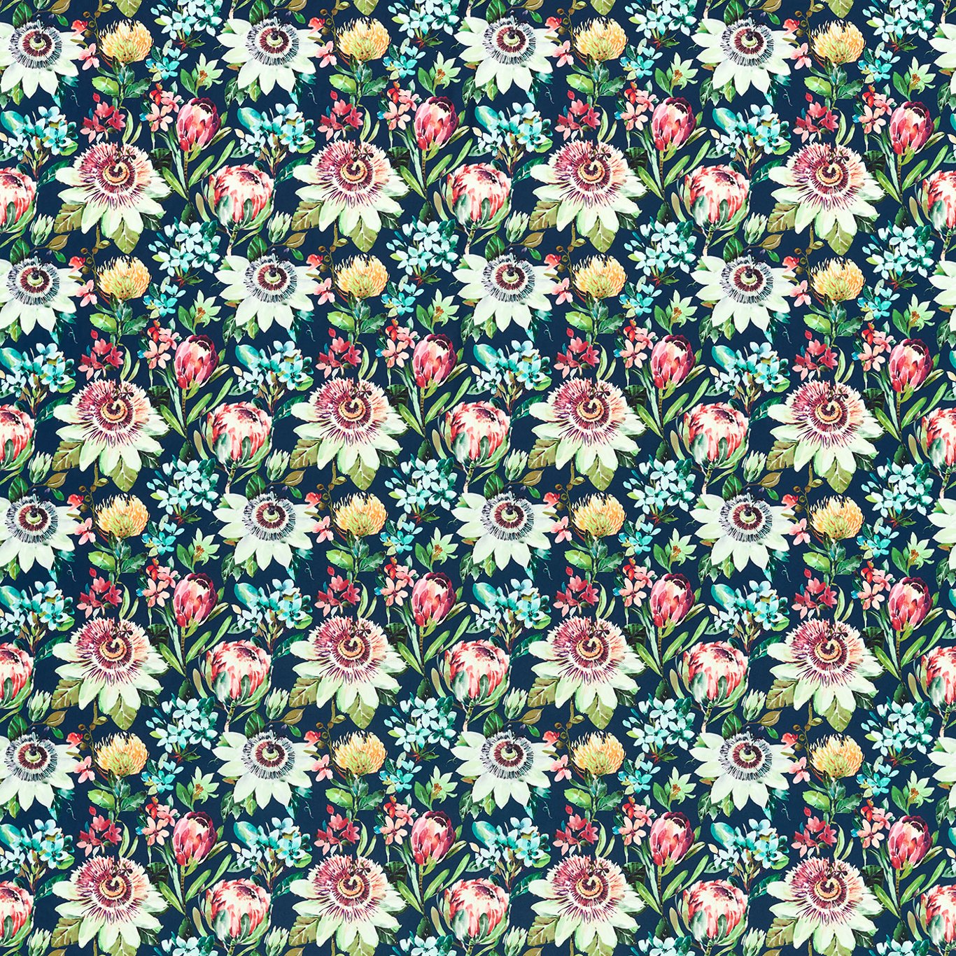 Clarke & Clarke Paradise Midnight Velvet