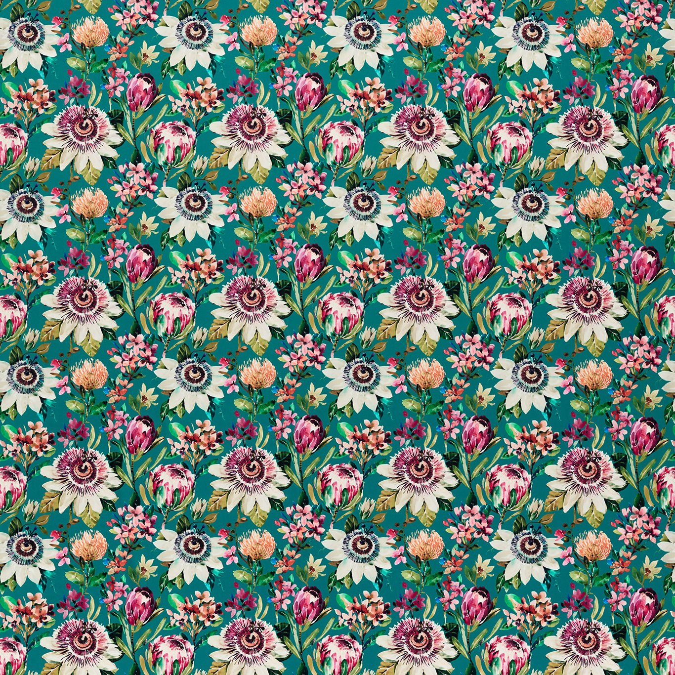 Clarke & Clarke Paradise Teal Velvet