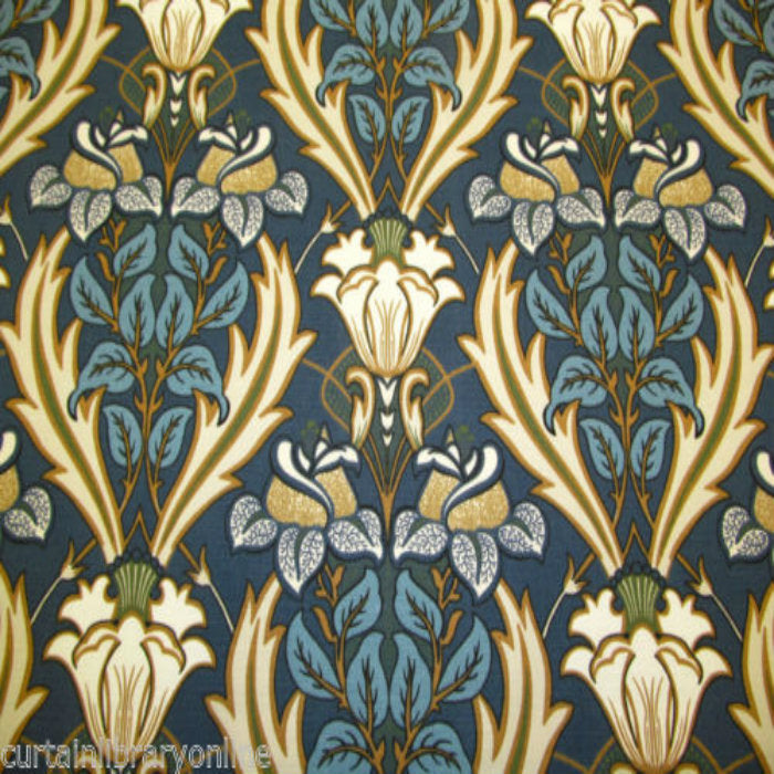 iLiv Acathus Curtain Fabric Navy