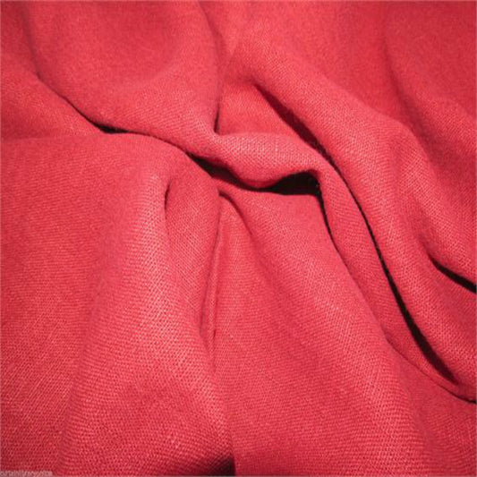 Soft Draping Linen Curtain Fabric Red
