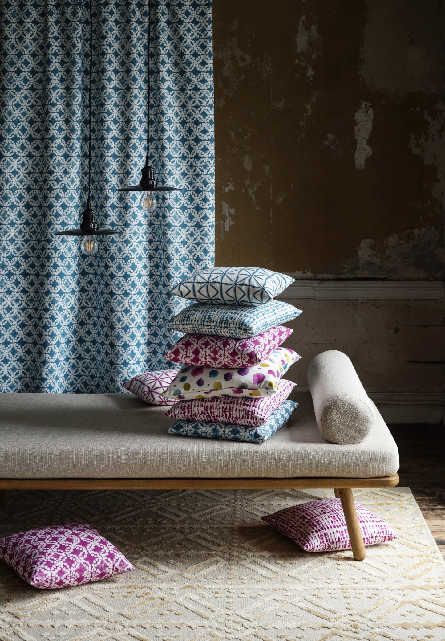 Clarke and Clarke Batik Aqua