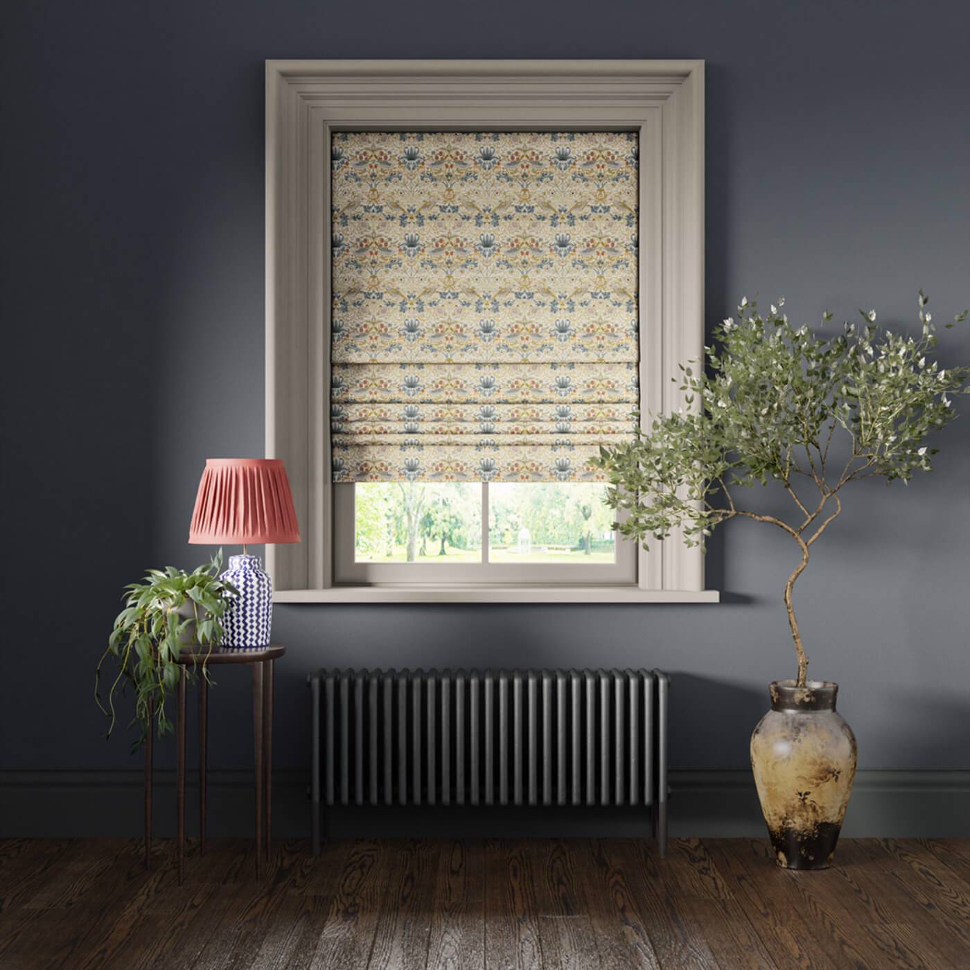 Clarke & Clarke William Morris Strawberry Thief Linen/Plum