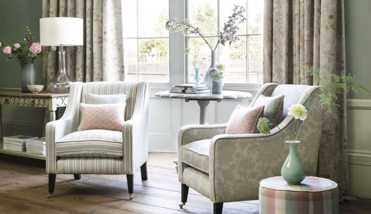 Clarke and Clarke Sissinghurst Mineral/Blush