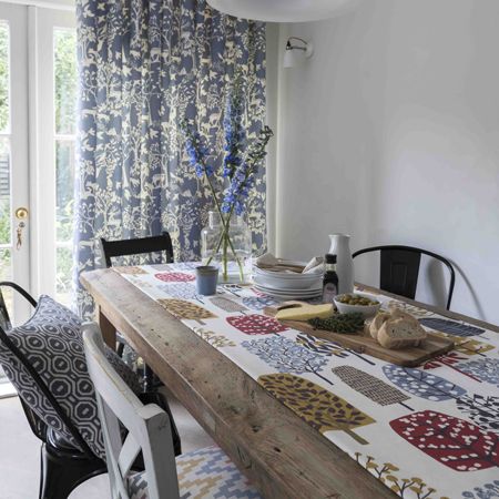 Clarke and Clarke Trad Indigo/Cranberry