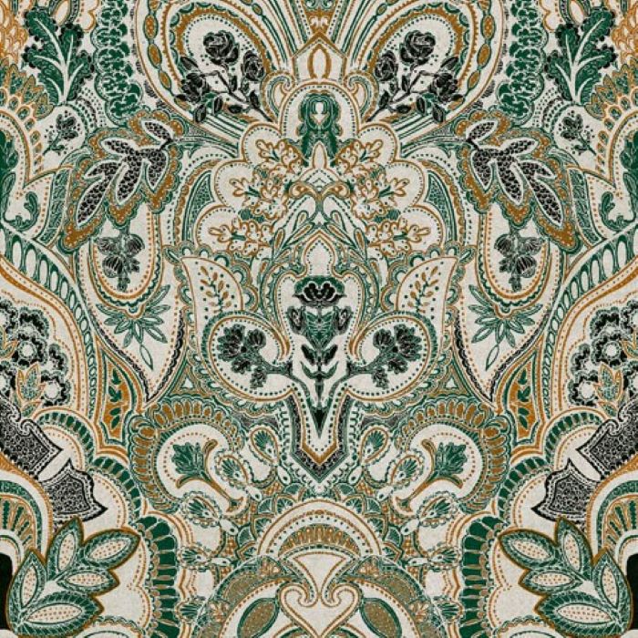 Art of the Loom Damask Dangereuse Gin Bottle Green