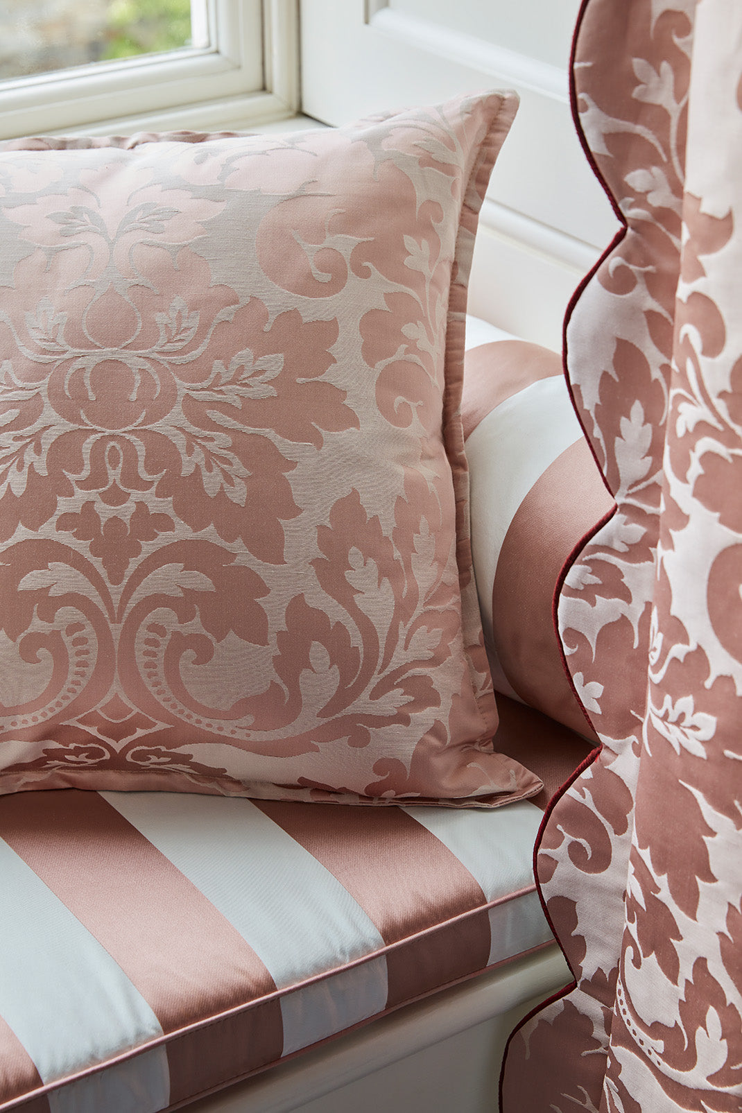 James Hare Rococo Damask Fawn Pink