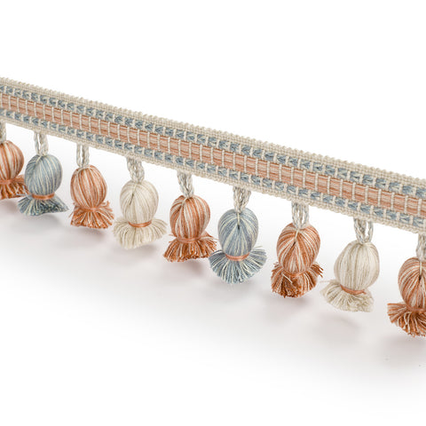 James Hare Shellberry Onion Tassel Fringe Coral Sky