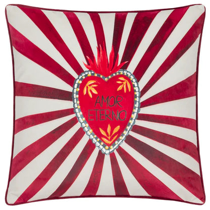 Riva Home Amor Eterno Velvet Piped Cushion Red