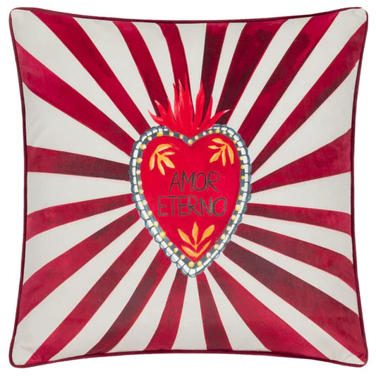 Riva Home Amor Eterno Velvet Piped Cushion Red