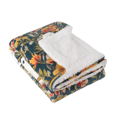 Riva Home Bootanical Sherpa Fleece Throw Multicolour