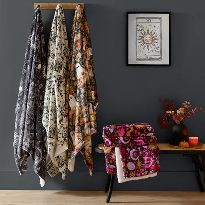 Riva Home Bootanical Sherpa Fleece Throw Multicolour