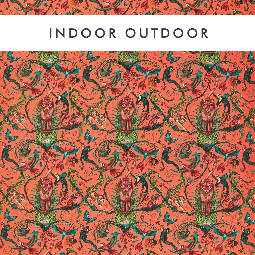 Clarke & Clarke Bosque Dreams Indoor Outdoor Coral