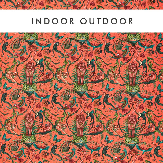 Clarke & Clarke Bosque Dreams Indoor Outdoor Coral