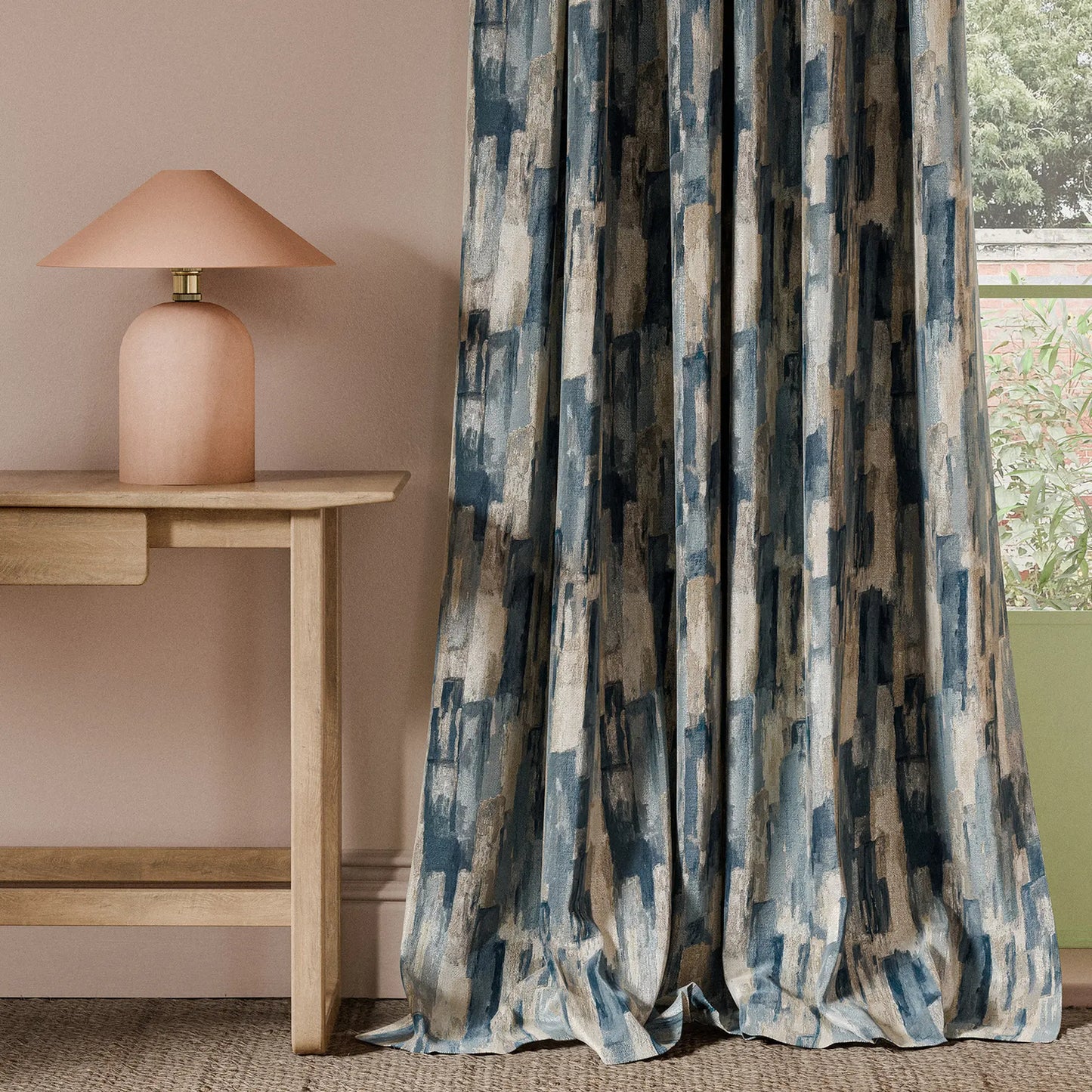 Clarke & Clarke Cityscape Print Denim