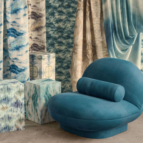 Clarke & Clarke Earthscape Print Denim