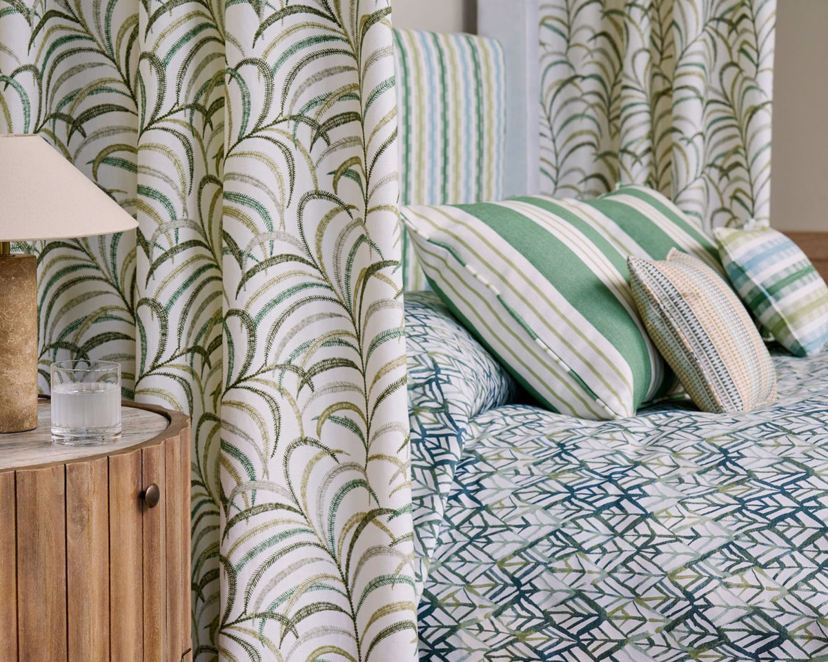 Clarke & Clarke Grove Stripe Forest/Mustard/Sage
