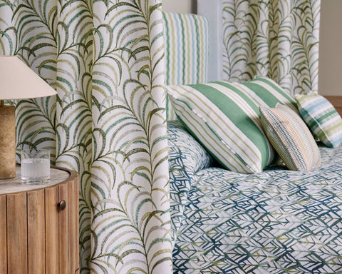 Clarke & Clarke Grove Stripe Forest/Mustard/Sage