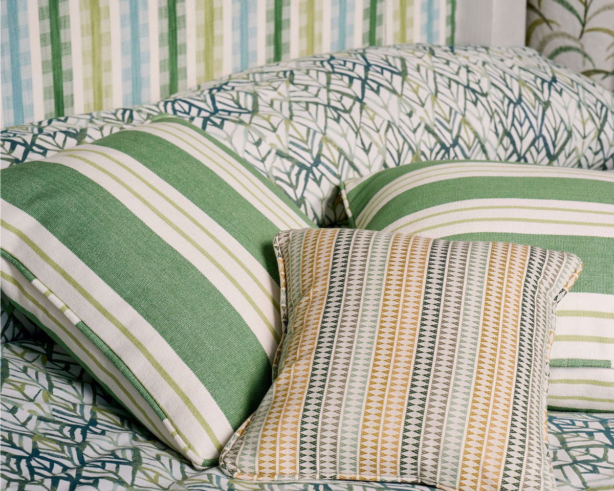 Clarke & Clarke Grove Stripe Forest/Mustard/Sage