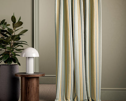 Clarke & Clarke Grove Stripe Forest/Mustard/Sage