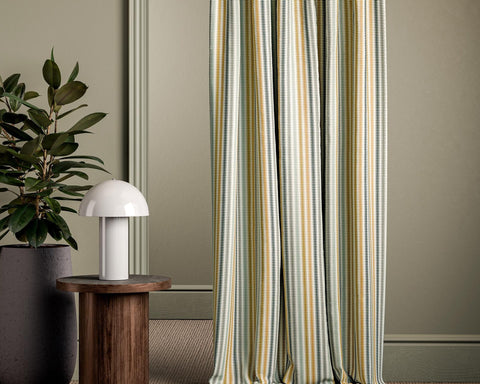 Clarke & Clarke Grove Stripe Forest/Mustard/Sage