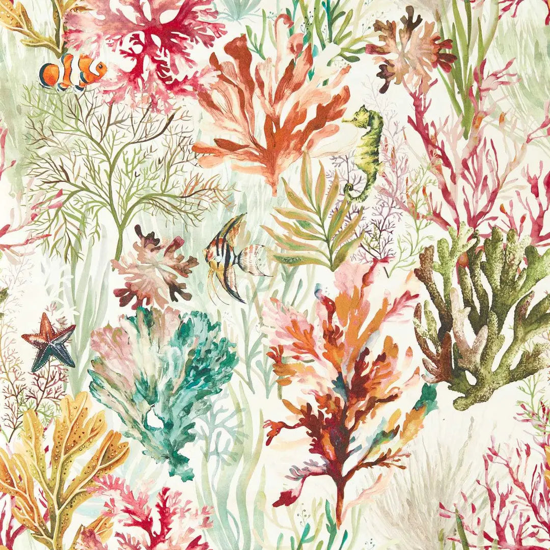 Clarke & Clarke Oceana Coral Wallpaper Whole Roll 10.05m