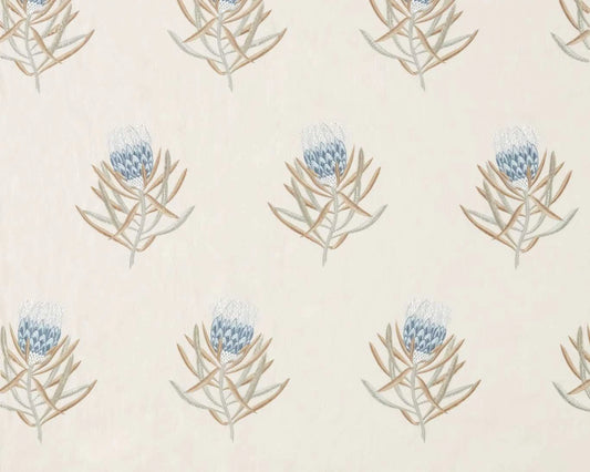 Sanderson Protea Flower China Blue/Linen