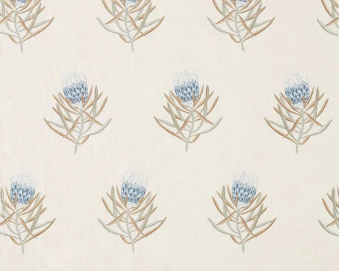 Sanderson Protea Flower China Blue/Linen
