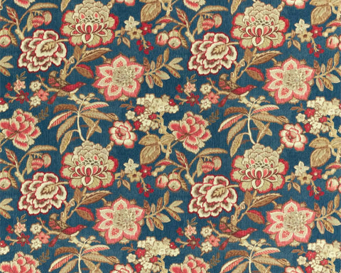 Sanderson Indra Flower Indigo/Cherry