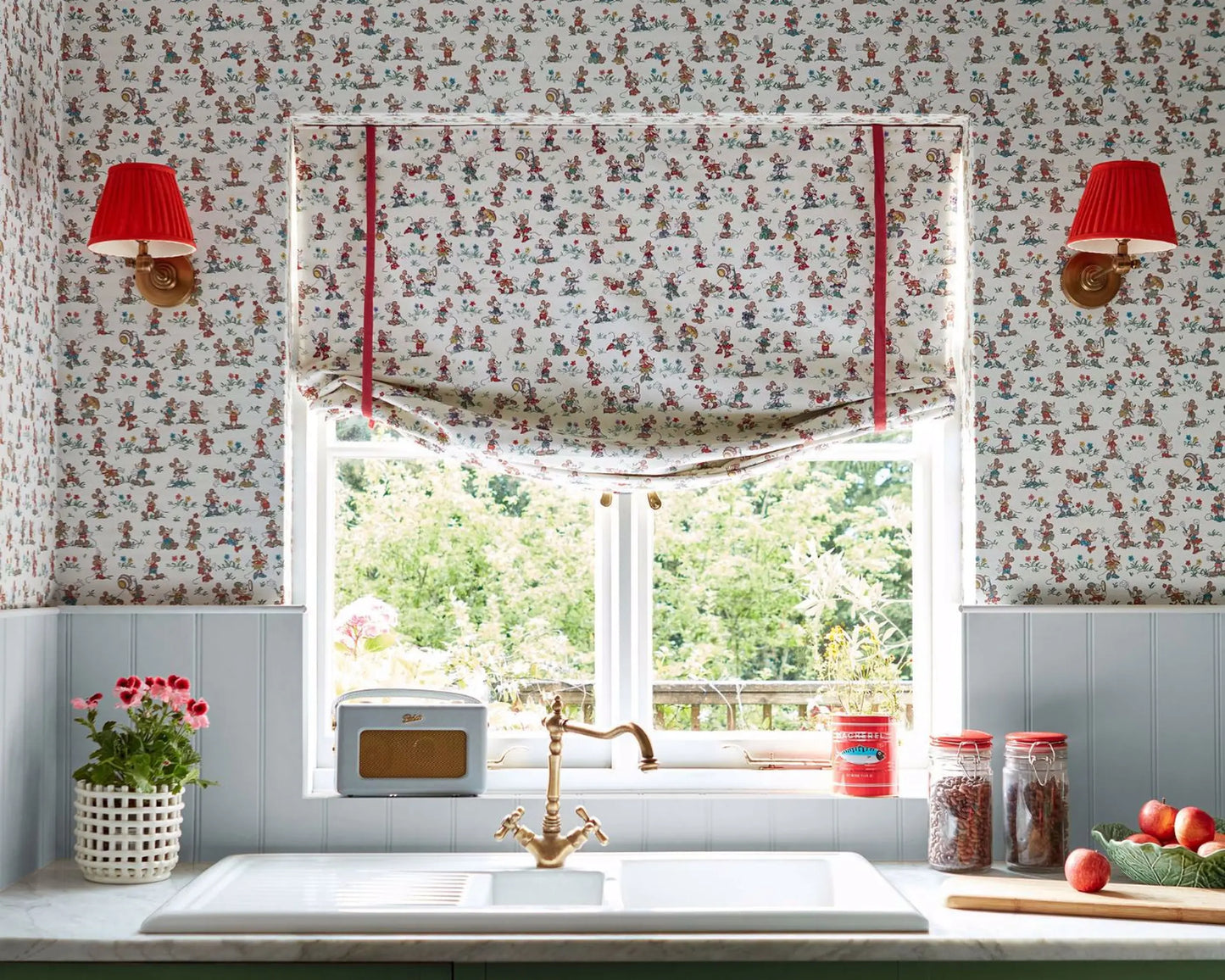 Sanderson Mickey & Minnie Bonbon Blue