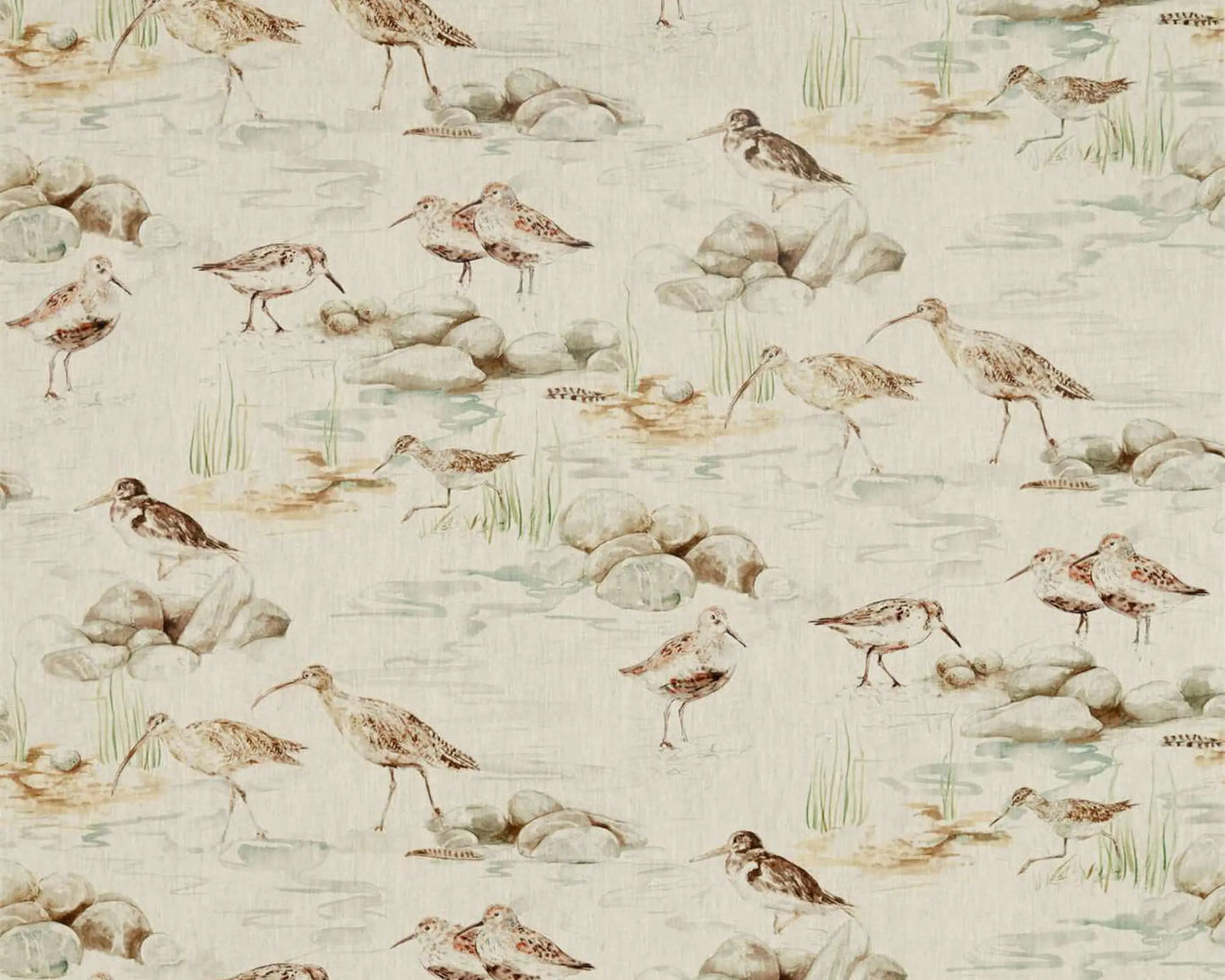 Sanderson Estuary Birds Linen Eggshell/Nest
