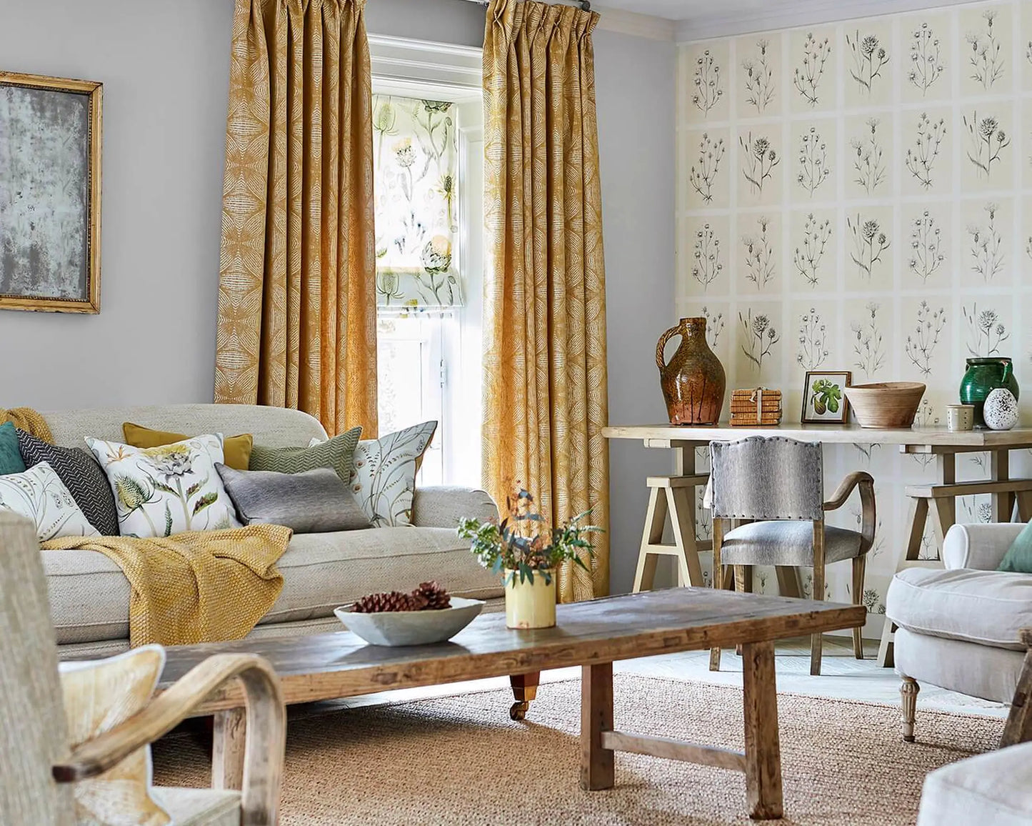 Sanderson Sycamore Weave Mustard Seed