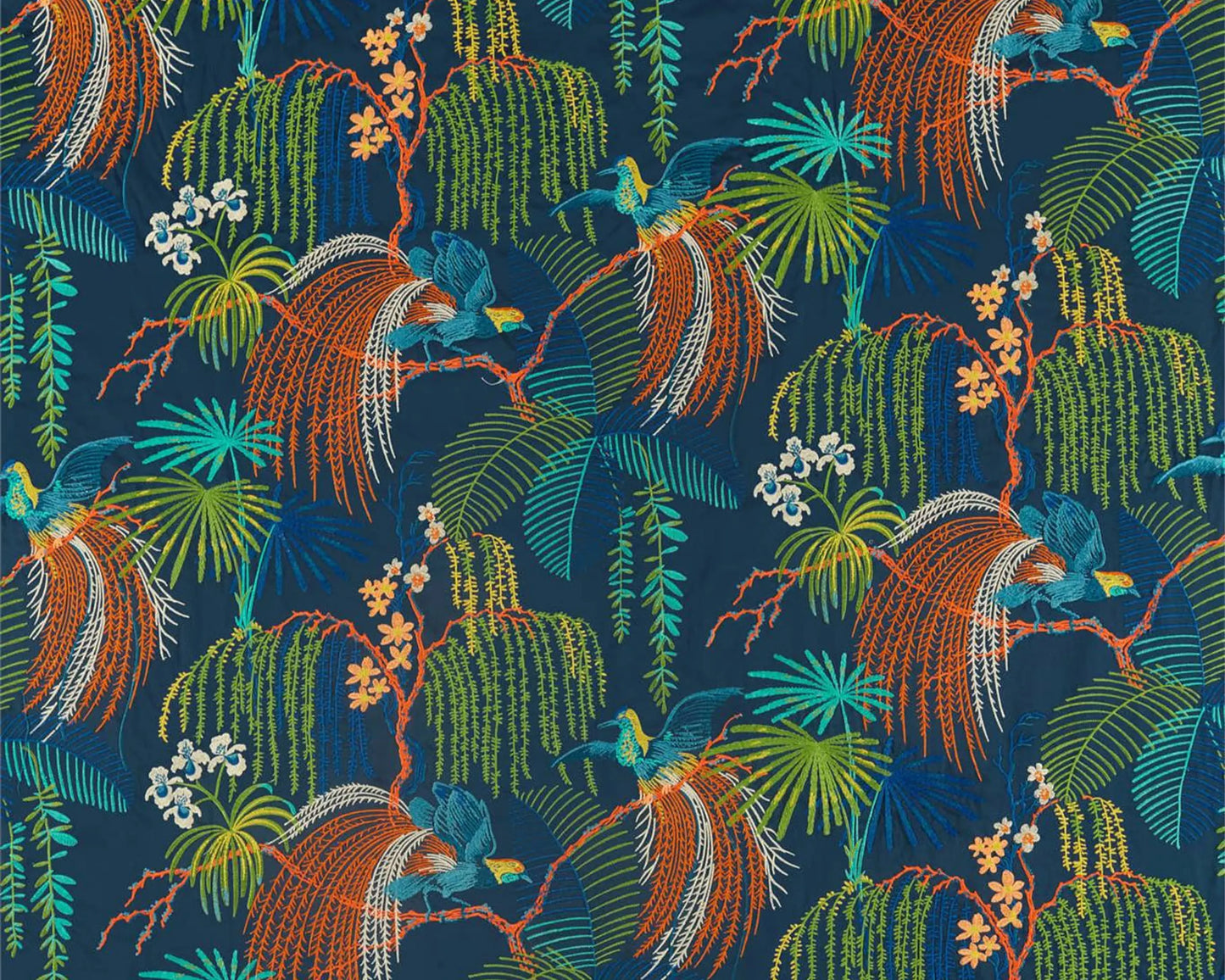 Sanderson Rain Forest Embroidery Tropical Night