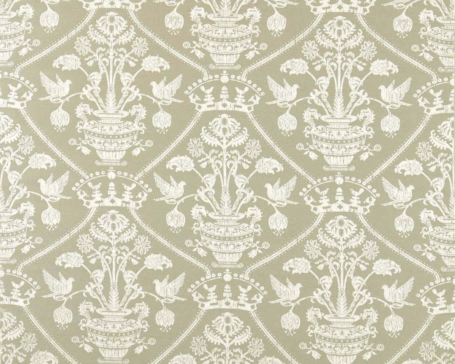 Sanderson Highgrove Damask Silver Green