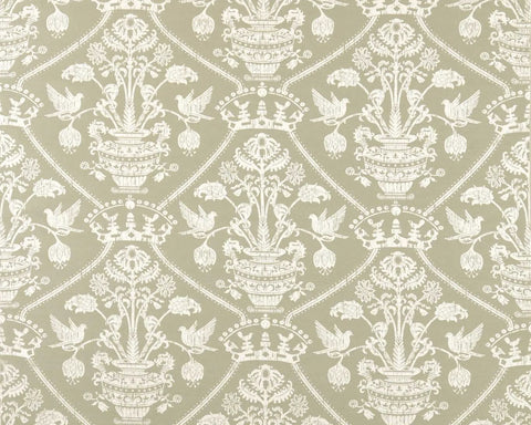 Sanderson Highgrove Damask Silver Green