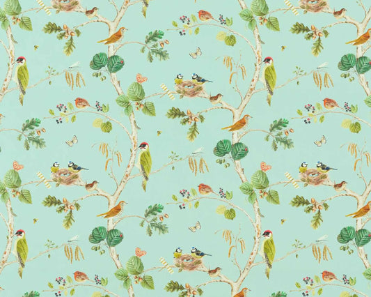 Sanderson Woodland Chorus Sky Blue/Multi